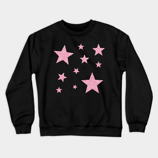 Light Pink Faux Glitter Stars Crewneck Sweatshirt by Felicity-K